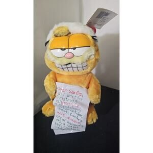Vintage Garfield Plush 1981 Dakin Christmas Wish List W Tag